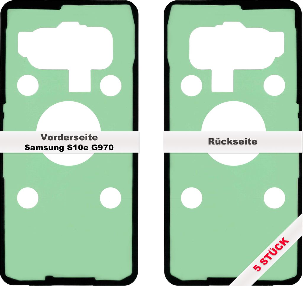 5x Samsung Galaxy S10e G970 Akkudeckel Klebefolie Kleber Backcover Rahmen Batterie Glue
