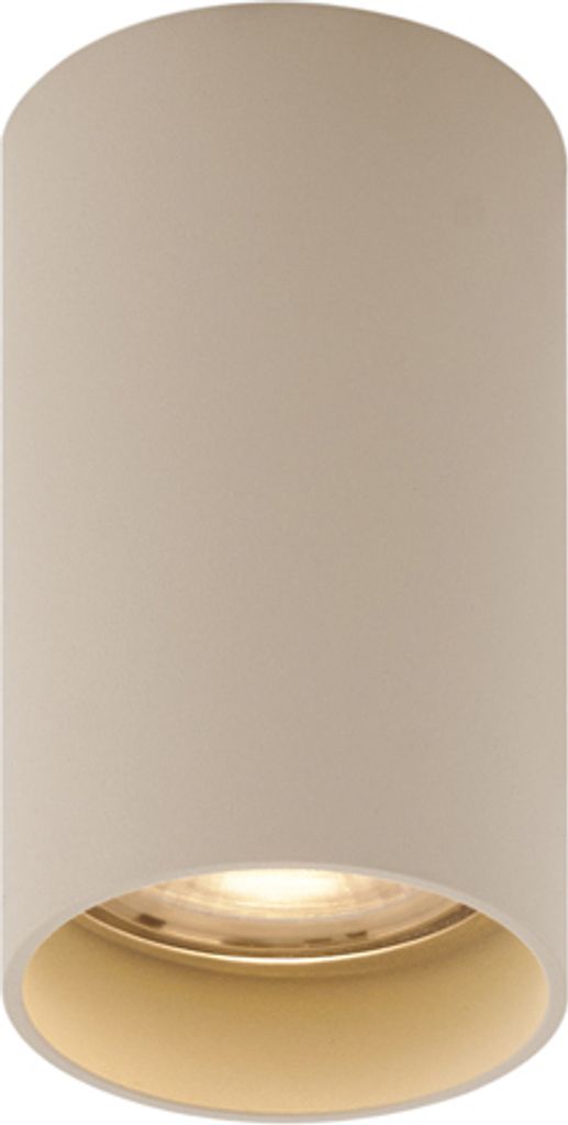 QAZQA - Modern Moderner Einbaustrahler Beige GU10 50mm rund - Tuba I Wohnzimmer I Schlafzimmer - Aluminium Rund - LED geeignet GU10