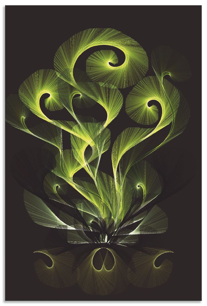 ARTland Wandbild Alu für Innen & Outdoor Leuchtfarn filigran Größe: 20x30 cm