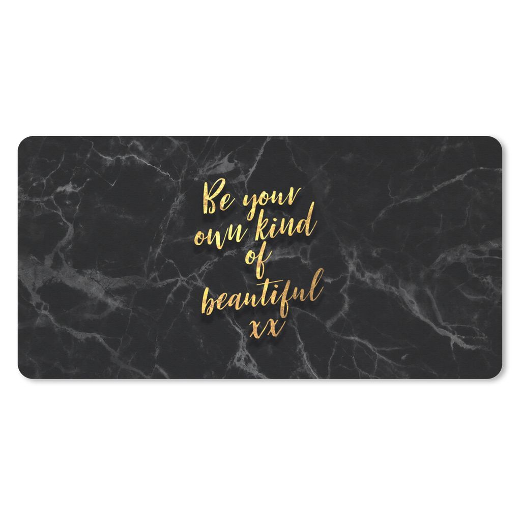 MuchoWow Mauspad Mousepad Zitate - Motivation - Gold - Marmor 60x30 cm - Mousepads - Maus Mat - Pad - Mausunterlage - Nachhaltig