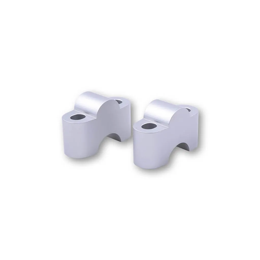 Kit rehausse guidon 25 mm argent HIGHSIDER pro pour guidon Ø 22,2 mm CNC