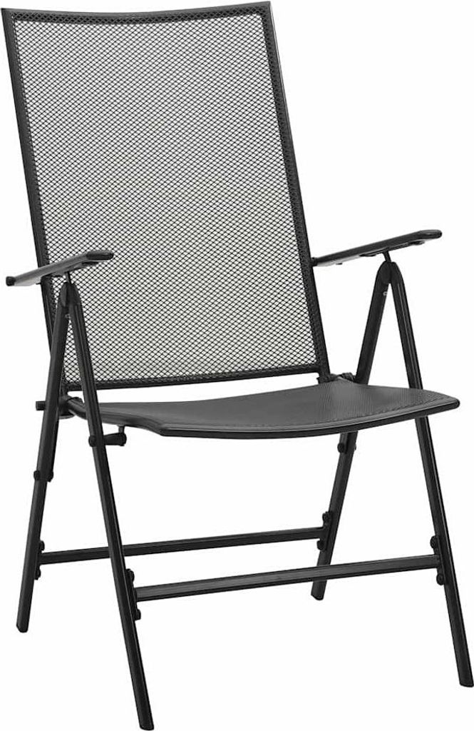 vidaXL Klappstühle 4 Stk. Mesh Stahl Anthrazit Produktbild 