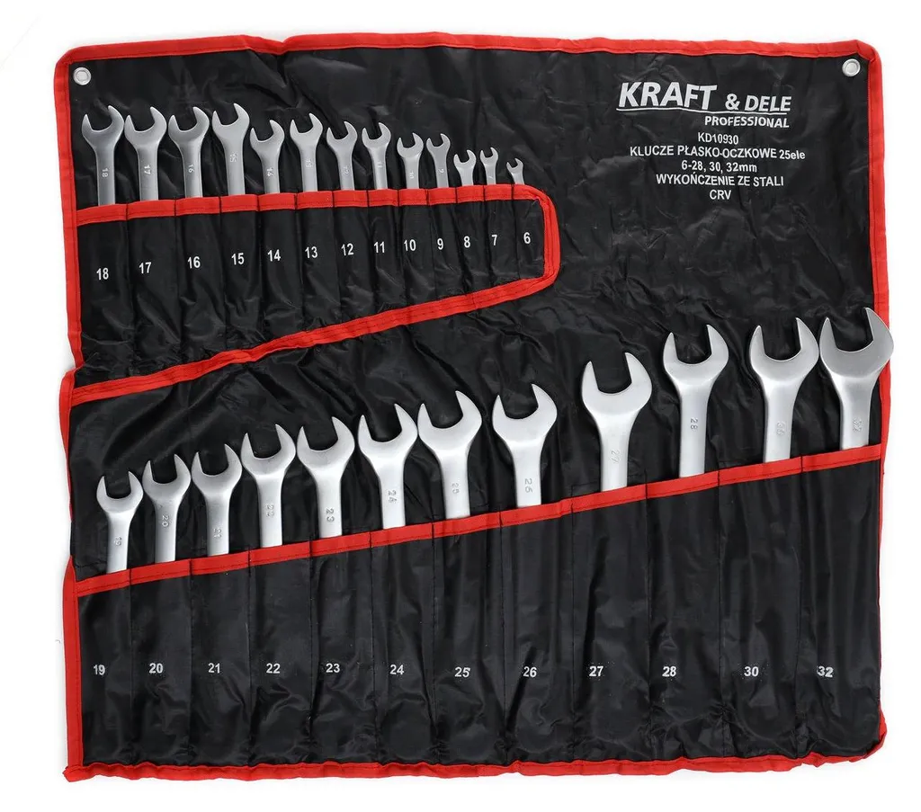 Kraft&Dele KD10930 Jeu de 25 Clés à Fourche 6-32 mm en Acier Chrome