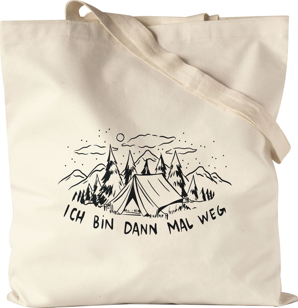 Ich bin dann mal weg Jutebeutel Camping Zelten Wohnwagen Naturliebhaber Wildcamping Geschenk