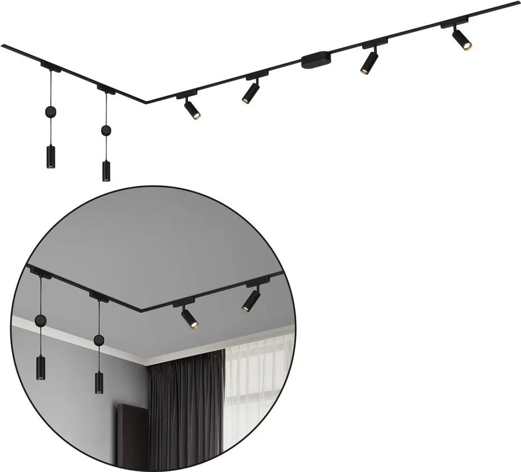 Éclairez toute la pièce avec le système de rails LED Luxtrail 3m noir