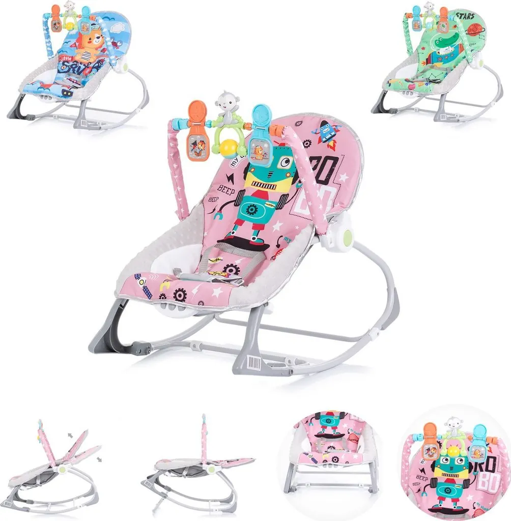 CHIPOLINO Vibrant 2en1 Baignoire Bébé Rose avec Support de Bain Doux