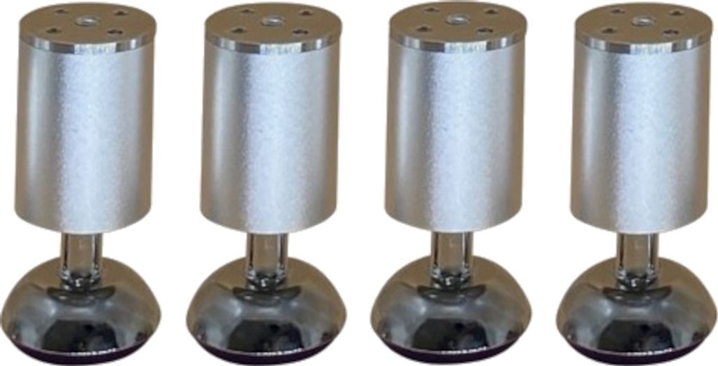 HOOZ 4er Set Möbelfuß Aluminium Matt 15cm - höhenverstellbar