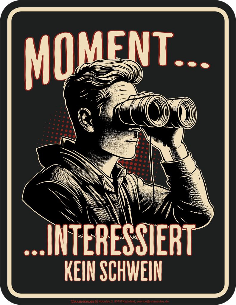 Blechschild / Magnet 7 x 9 cm, Moment, Werbeschild RAHMENLOS Art. 2269