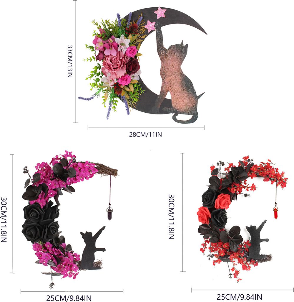 Girlande mit Rosenblüten, realistisch, wiederverwendbar, dekoratives Szenenlayout, Mondform, Türaufhängung, dekorative Girlande für Partys