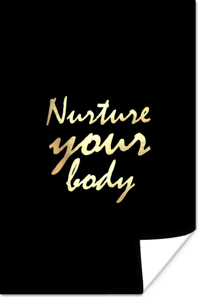 MuchoWow Poster Zitate - Gesund - Gold 80x120 cm - Papierdruck