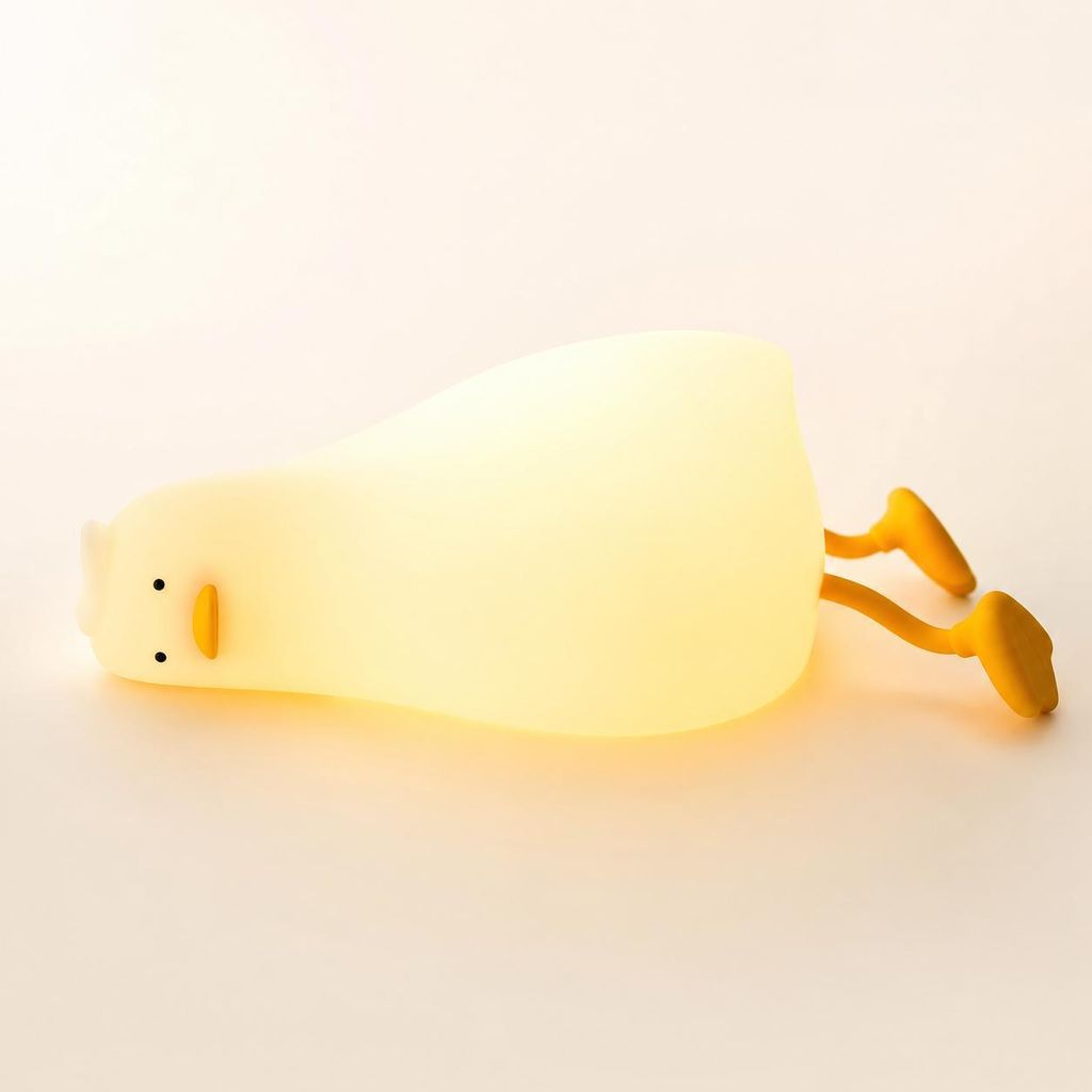 Silikon Enten Nachtlicht für Kinder – dimmbare LED Nachtlampe mit Touch-Funktion, 30-MinutenTimer, USB-aufladbar, warmes Licht, Lampe & Handyhal...