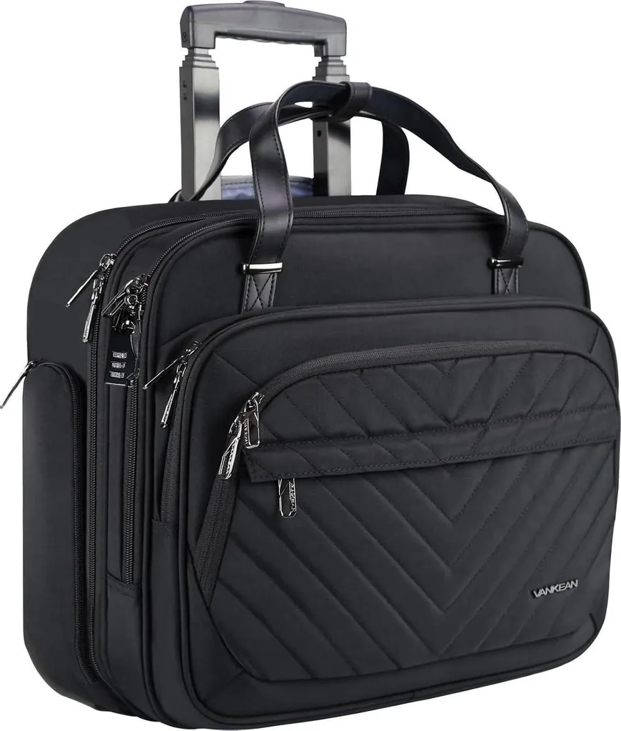 Sacoche ordinateur 15,6" à roulettes hydrofuge avec antivol RFID