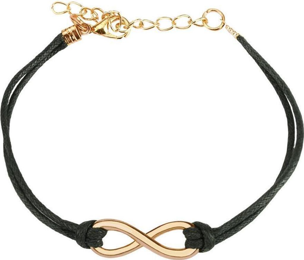 schwarzes Armband Unendlichkeit aus Leder Uni
