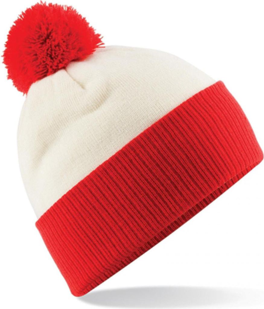 A close-up studio shot of a beanie hat.