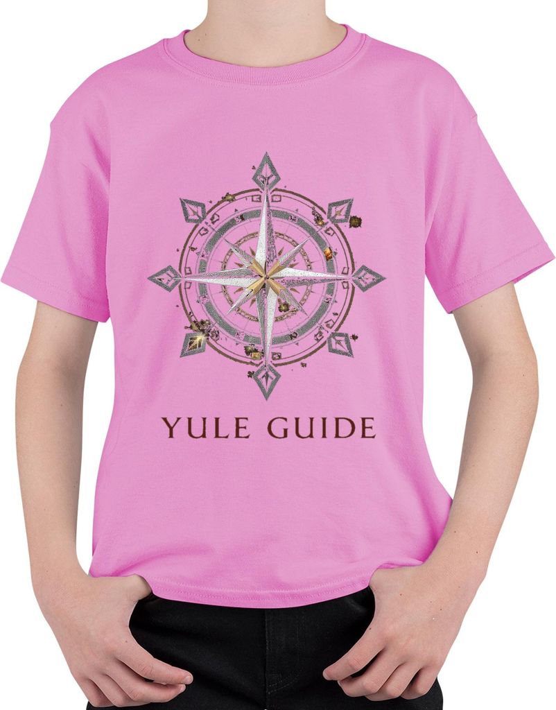 Yule Guide Kompass Nordstern Weihnachten Vintage Geschenk Uni Kinder T-Shirt, Pink, 104