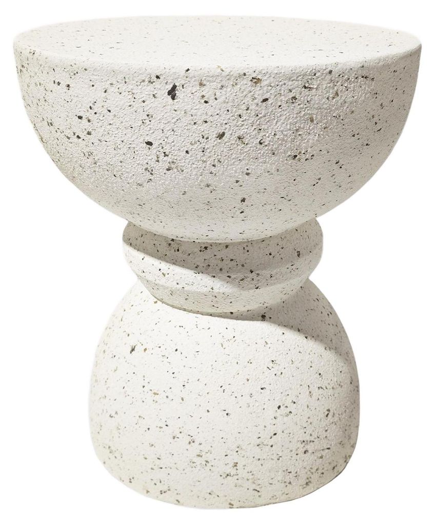 Couchtisch Moderner Rebecca Mobili Travertine 42,5x35x35 cm MGO Schwarz Weiß