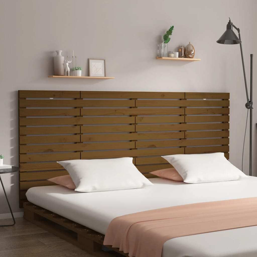 Wand-Kopfteil Honigbraun 156x3x91,5 cm Massivholz Kiefer , Kopfteile Design 2024