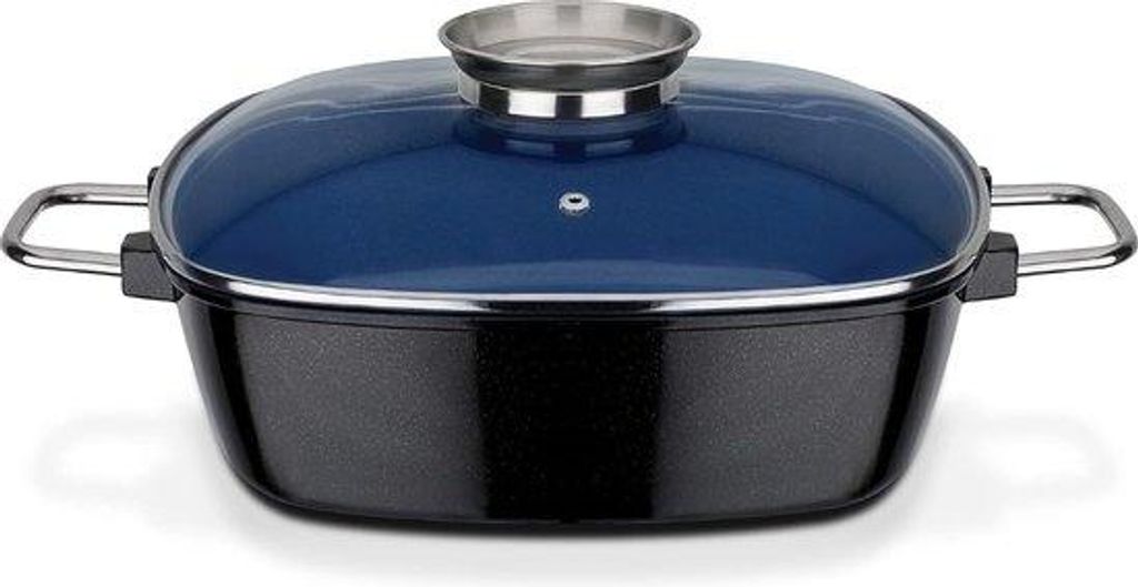 Induktionsfähige Pfanne 5L schwarz kobaltblau Aluminium Keramik
