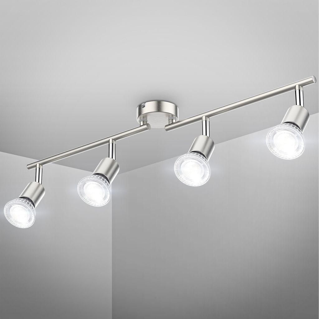 Plafonnier 4 spots pivotants & orientables, inclus 4 Image du produit 