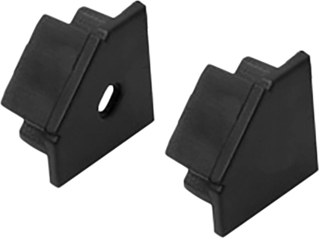 A19 LED Aluprofil Schwarz Eckprofil 90° 2x Endkappe Produktbild 