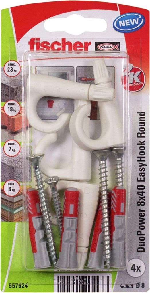 Fischer Dübel-Set Duopower 8.0 x 40 mm - 4 Stück
