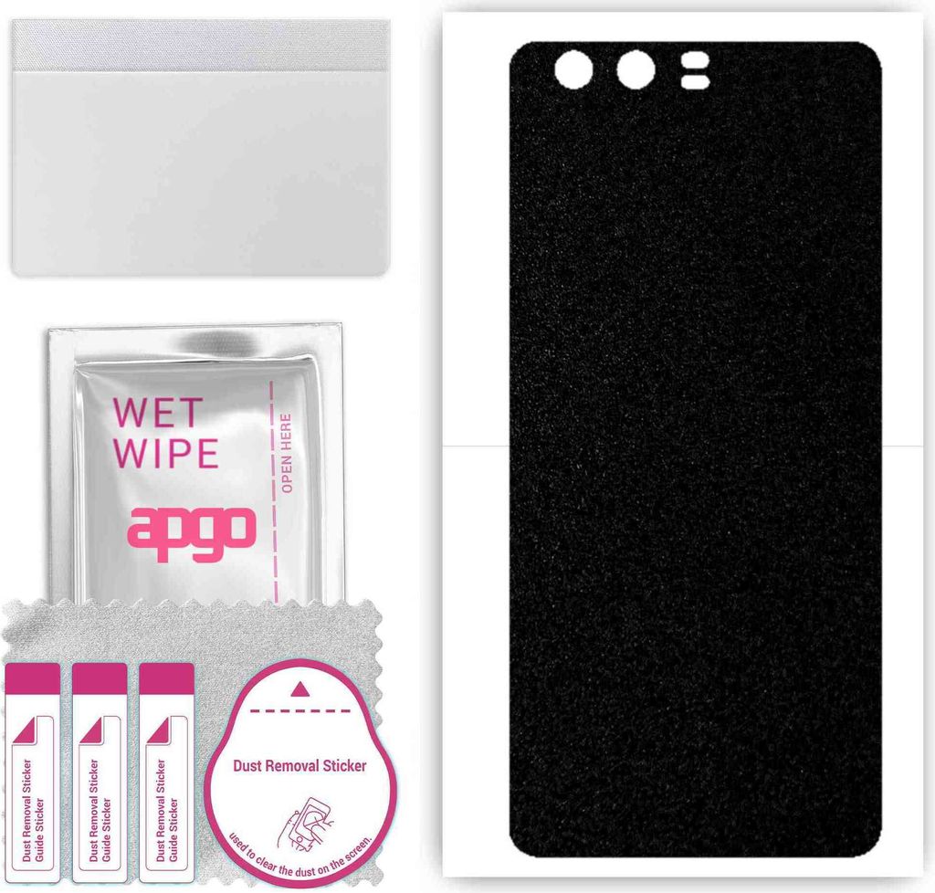 apgo Rückseite Schutzfolie, Skin, kompatibel mit Huawei P10, Hinten Displayschutzfolie aus Vinylfolie, kratzfest, einfache Montage - Mattschwarz