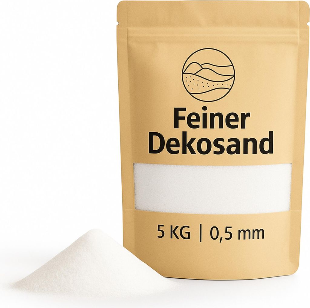 Deko-Sand 5 KG weiß Ø 0,5 mm Vasen Glas-Füllung Streudeko