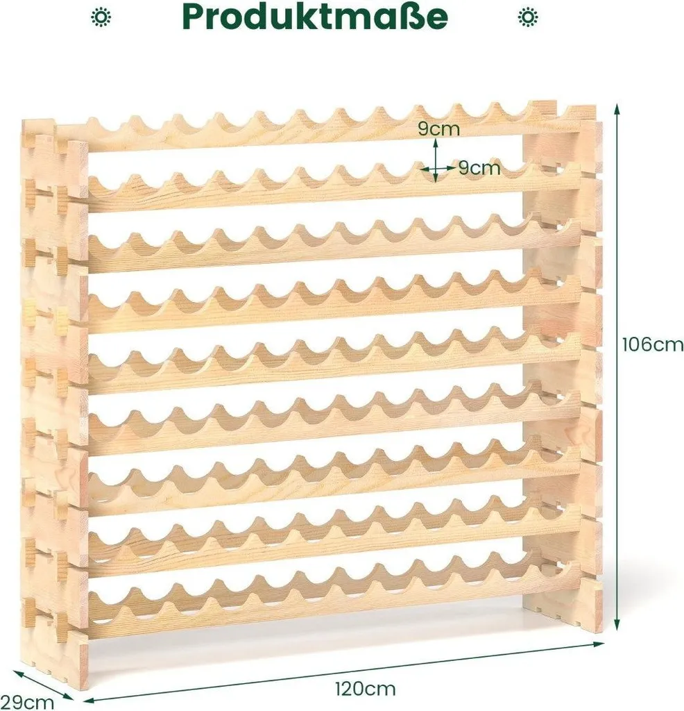 Porte-bouteille bois modulable 108 emplacements - Robuste et empilable - 2