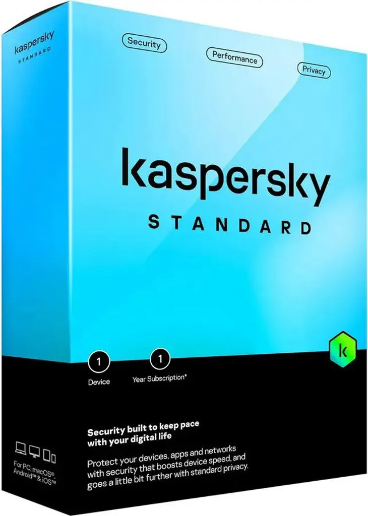 Kaspersky Standard Antivirus - Protection Vie Privée et Webcam 1 Poste