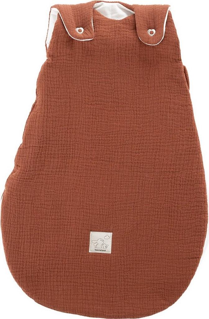 Träumeland Außenschlafsack LIEBMICH Baumwollmusselin terrakotta Größe 62/68