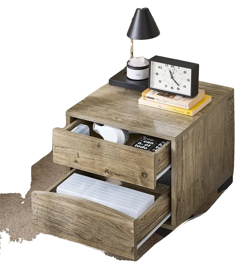 Table de nuit robuste design moderne kaki foncé - Finition mate série Lux