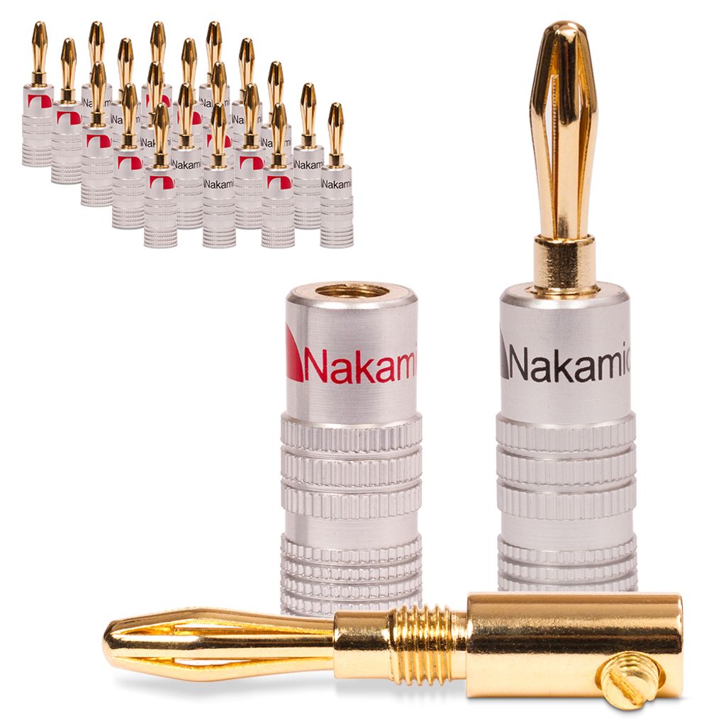 Nakamichi High End Gabelschuhe 2 x Kabelschuhe vergoldet 24K für Kabel bis 6mm² 