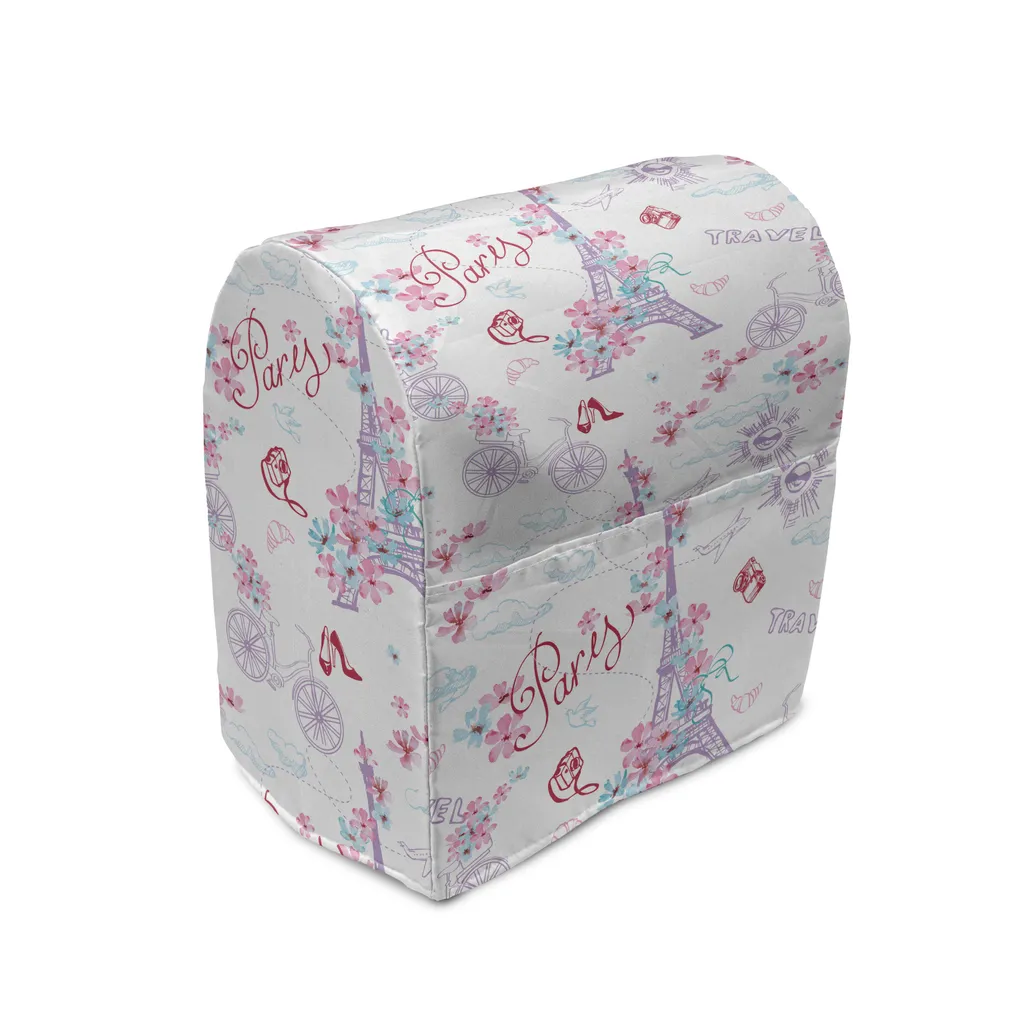 Housse pour mixeur ABAKUHAUS motif Tour Eiffel et fleurs, 36x39x24cm