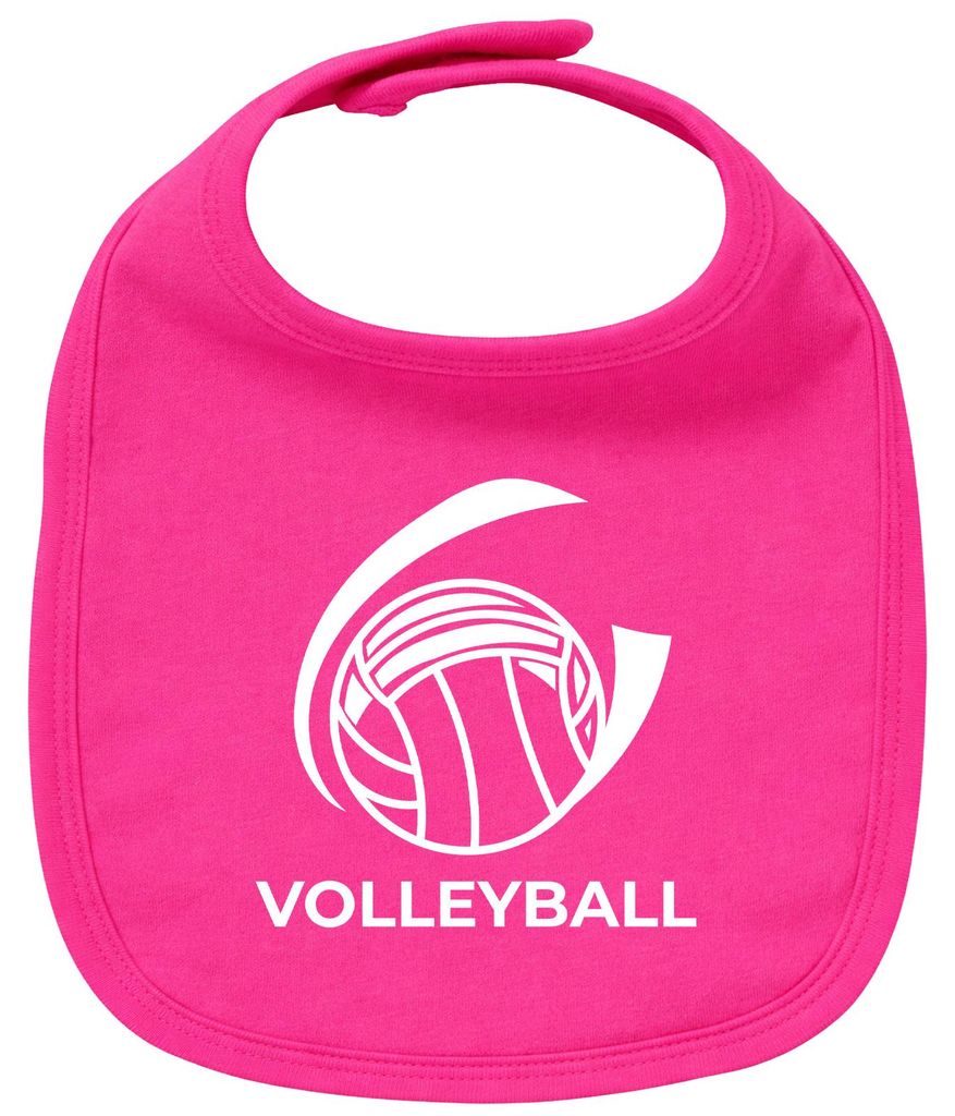 Huuraa Baby Lätzchen Volleyball Schriftzug Cherry Pink Klettverschluss Baumwolle Latz Geschenkidee