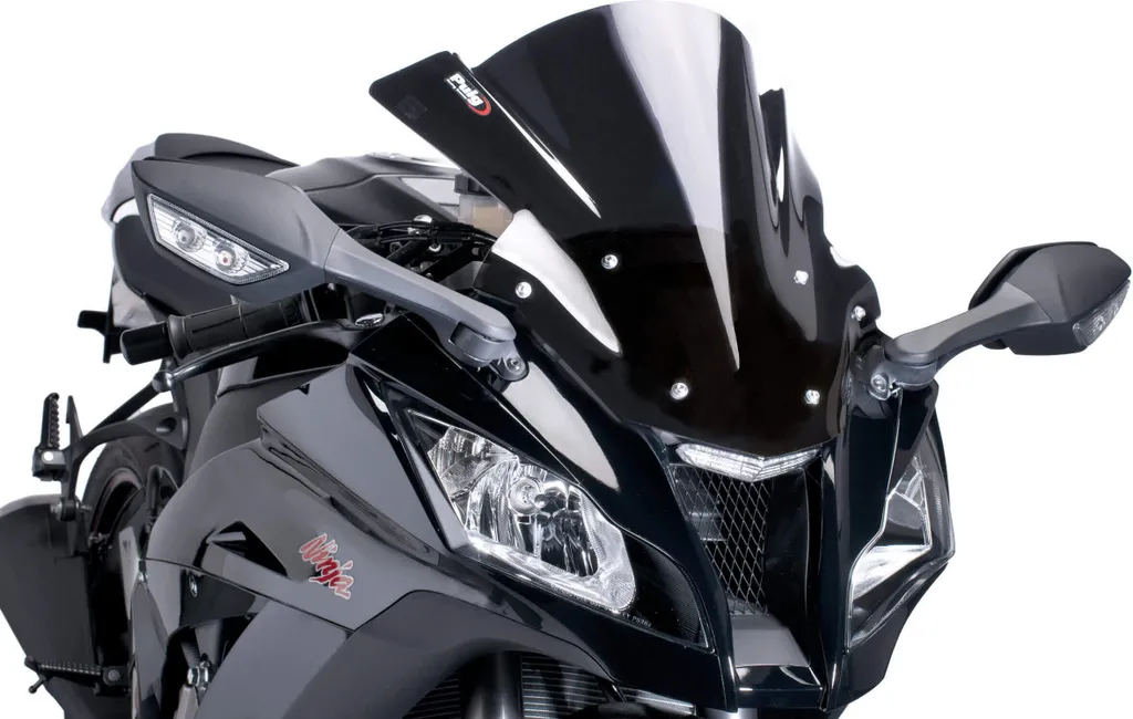 Bulle PUIG Z-Racing Kawasaki ZX-10R Noire Homologuée ABE Haute Performance