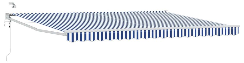 Elektrische ausziehbare Markise - VIDAXL - Markisenbespannung - Blau und Weiß 4,5 × 3 m