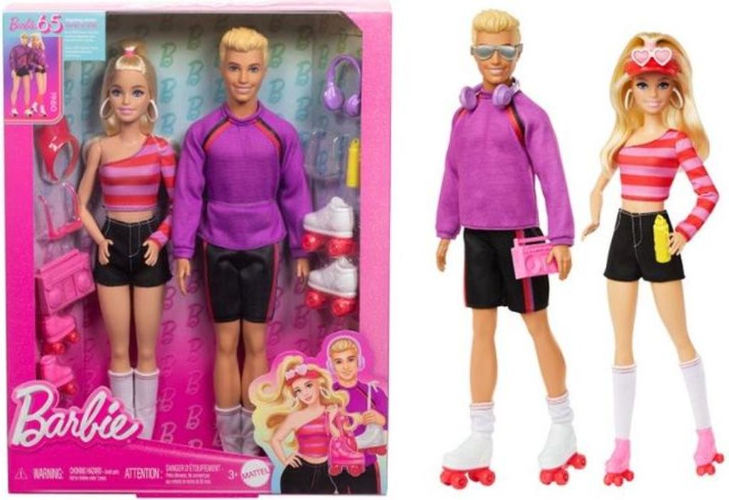 Barbie Fashionistas Set mit 2 Puppen und 6 Accessoires, Produktbild 