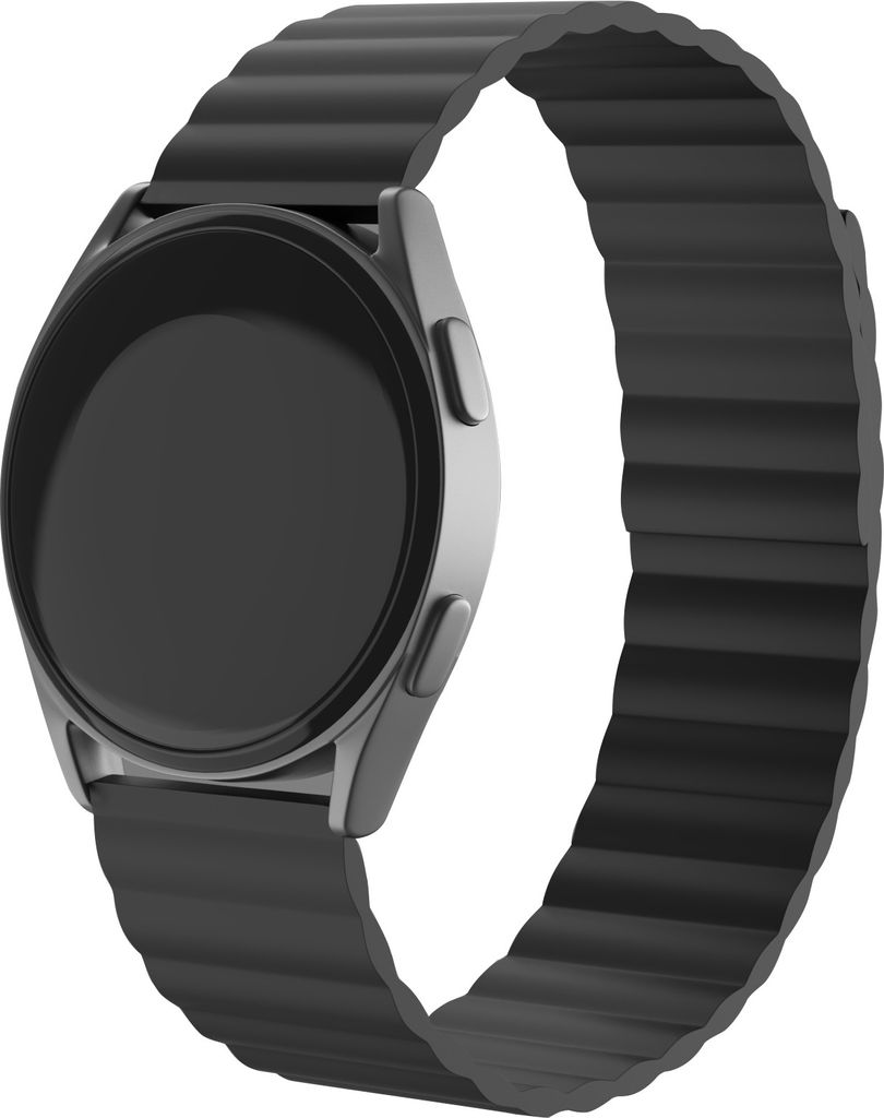 Strap-it Samsung Galaxy Watch 42mm Magnetisches Silikonarmband (Schwarz)