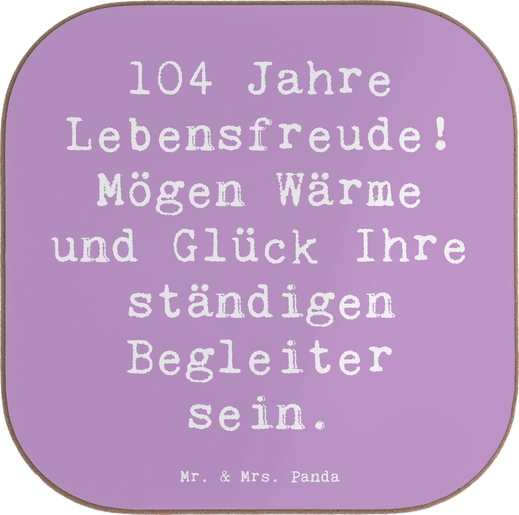 Mr. & Mrs. Panda Tassenuntersetzer Spruch 104. Geburtstag Produktbild 