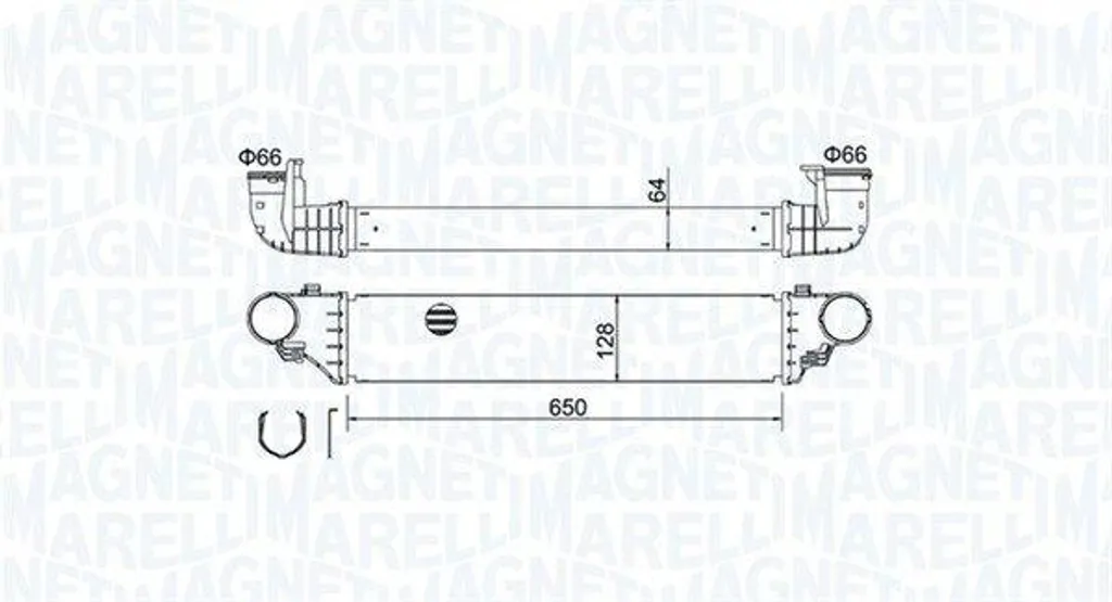 MAGNETI MARELLI 351319204640 Radiatore turbocompressore OE A2035000500 compatibile con CLK, Classe CLC, Classe C
