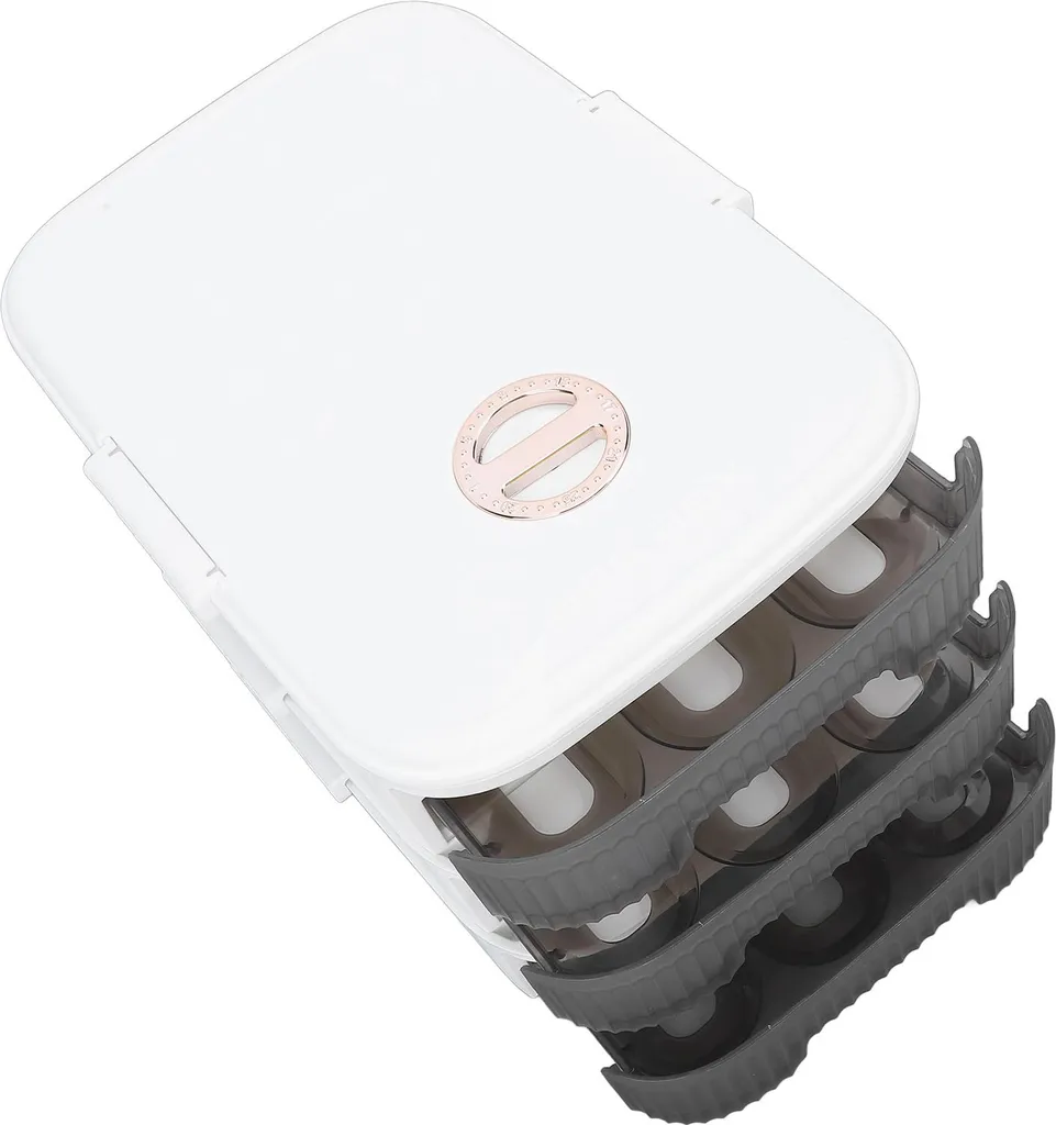 Distributeur d'oeufs Anti-Casse 3 Couches 54 Grilles Gain de Place Blanc