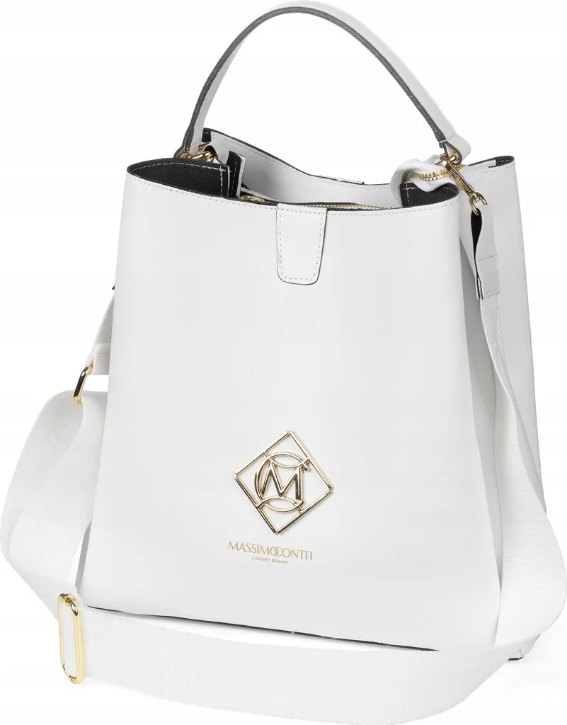 Sac de Cours et Bureau Blanc Massimo Contti A4 Porté Épaule Confort