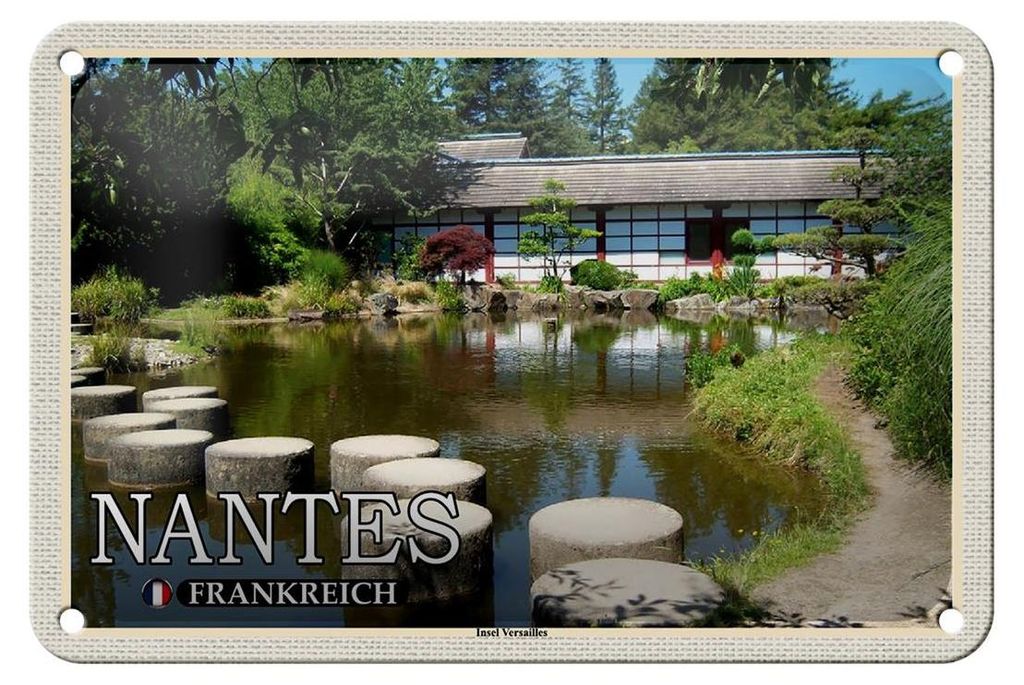 Blechschild Reise 18x12cm Nantes Frankreich Insel Produktbild 
