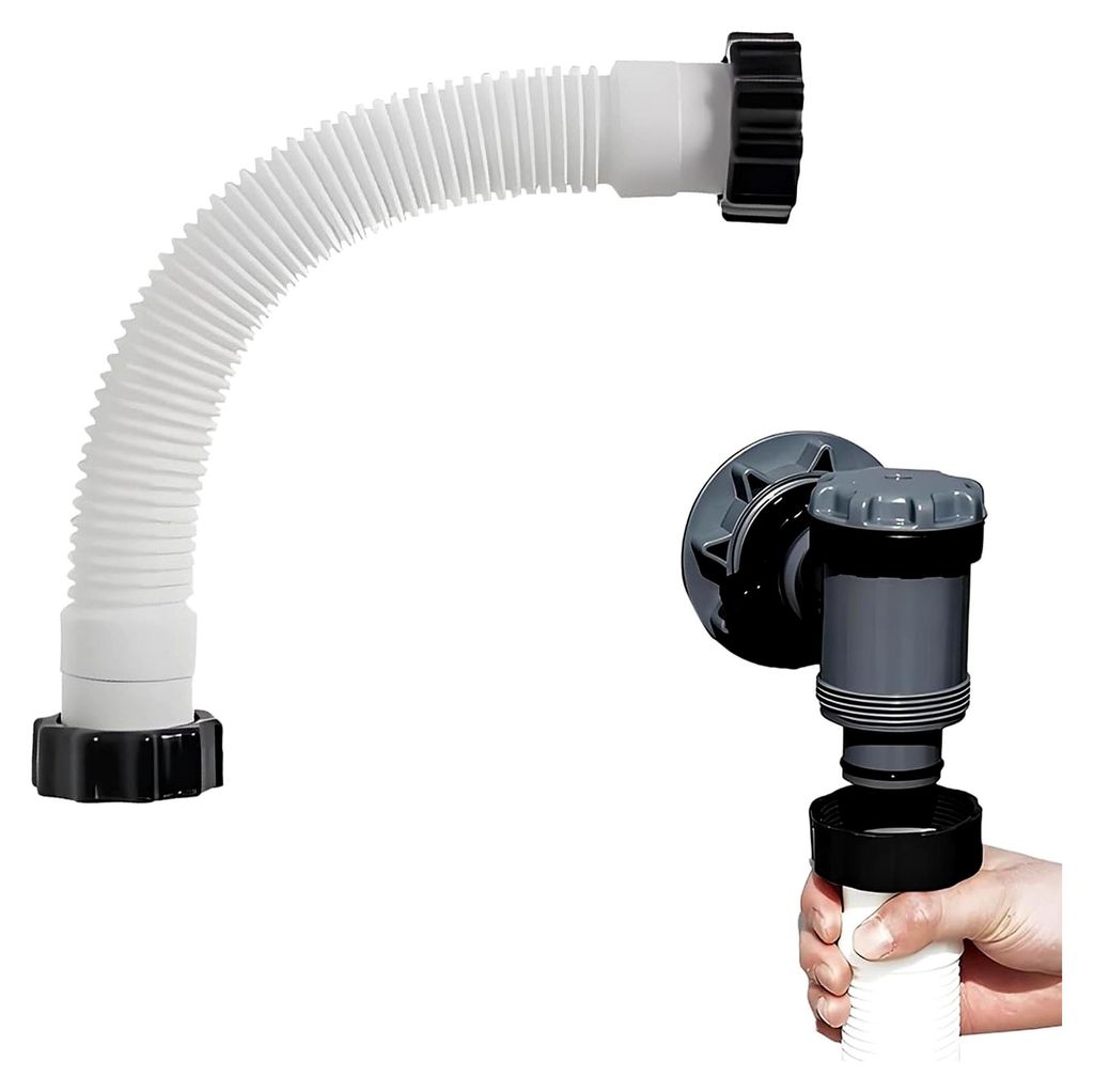 Pumpenschlauch für Poolfilter mit Schnellanschluss | Flexibles Rohr-Zubehör für Wasserzirkulation, Filterung, Rückspülung, Reinigung und Wartu...