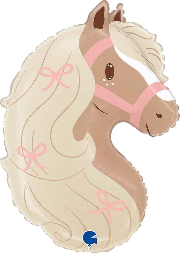 Folienballon, Kopf eines Pferdes im Boho-Stil, Pony-Kopf, Produktbild 