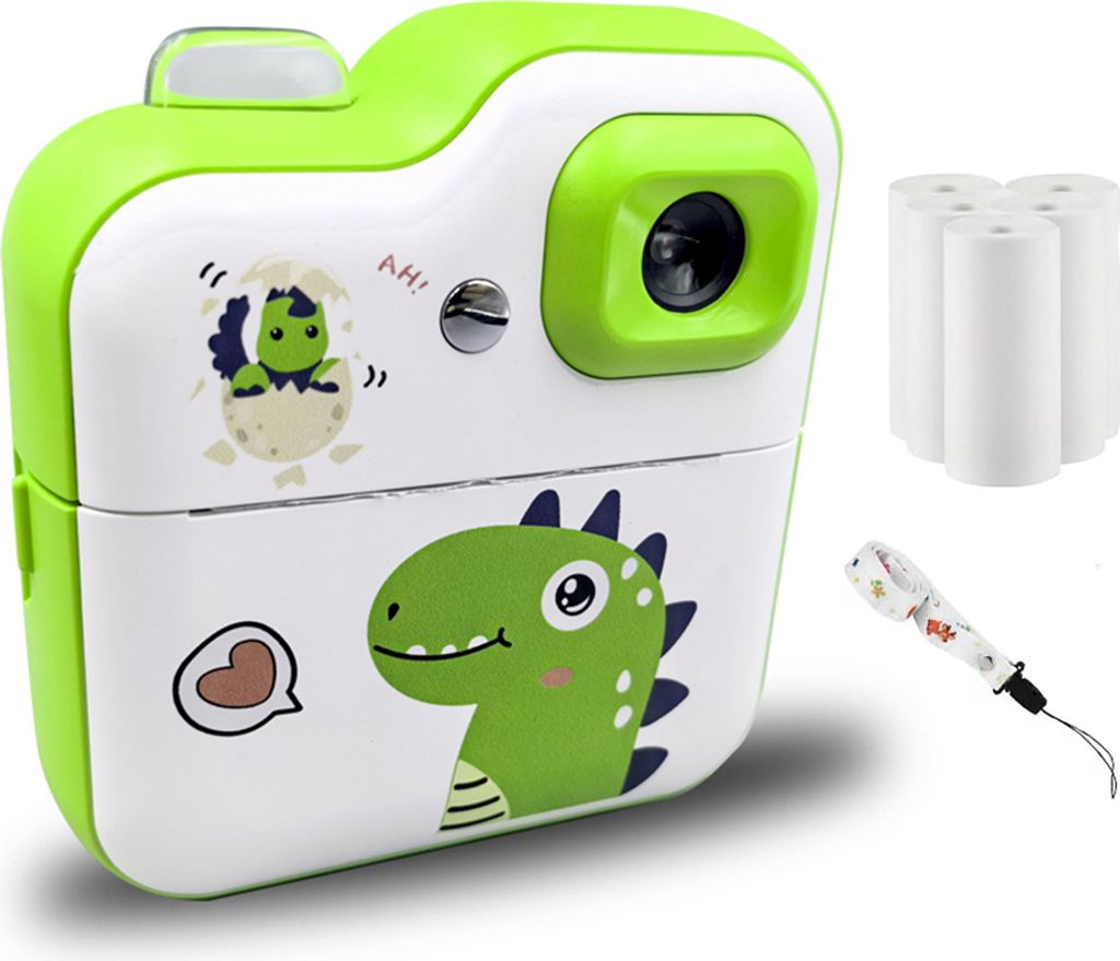 Kinderkamera, Thermo-Sofortdrucker, Digitalkamera mit 2,4-Zoll-Bildschirm, unterstuetzt Timer-Aufnahmen, 1080P-Videoaufzeichnung, Thermo-Tintenlose...