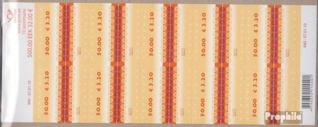 Briefmarken Estland 2010 Mi 651Fb Folienblatt (kompl.Ausg.) postfrisch Strickmuster