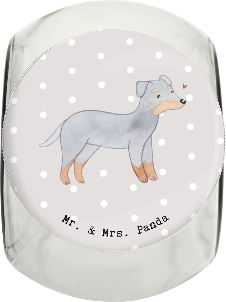 Mr. & Mrs. Panda Bonbonglas Manchester Terrier Moment XL 2000ml - Grau Pastell - Geschenk, Vorratsbehälter, Dose, Vorratsglas, aufbewahrungsglas, ...