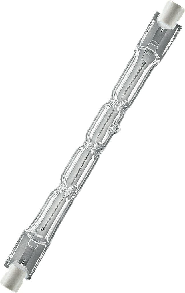 A clear, professional studio shot of a halogen light bulb against a white background.