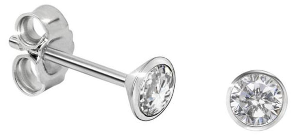 Solitär Ohrstecker Silber 925 Ohrringe mit Zirkonia 2.5 mm Produktbild 